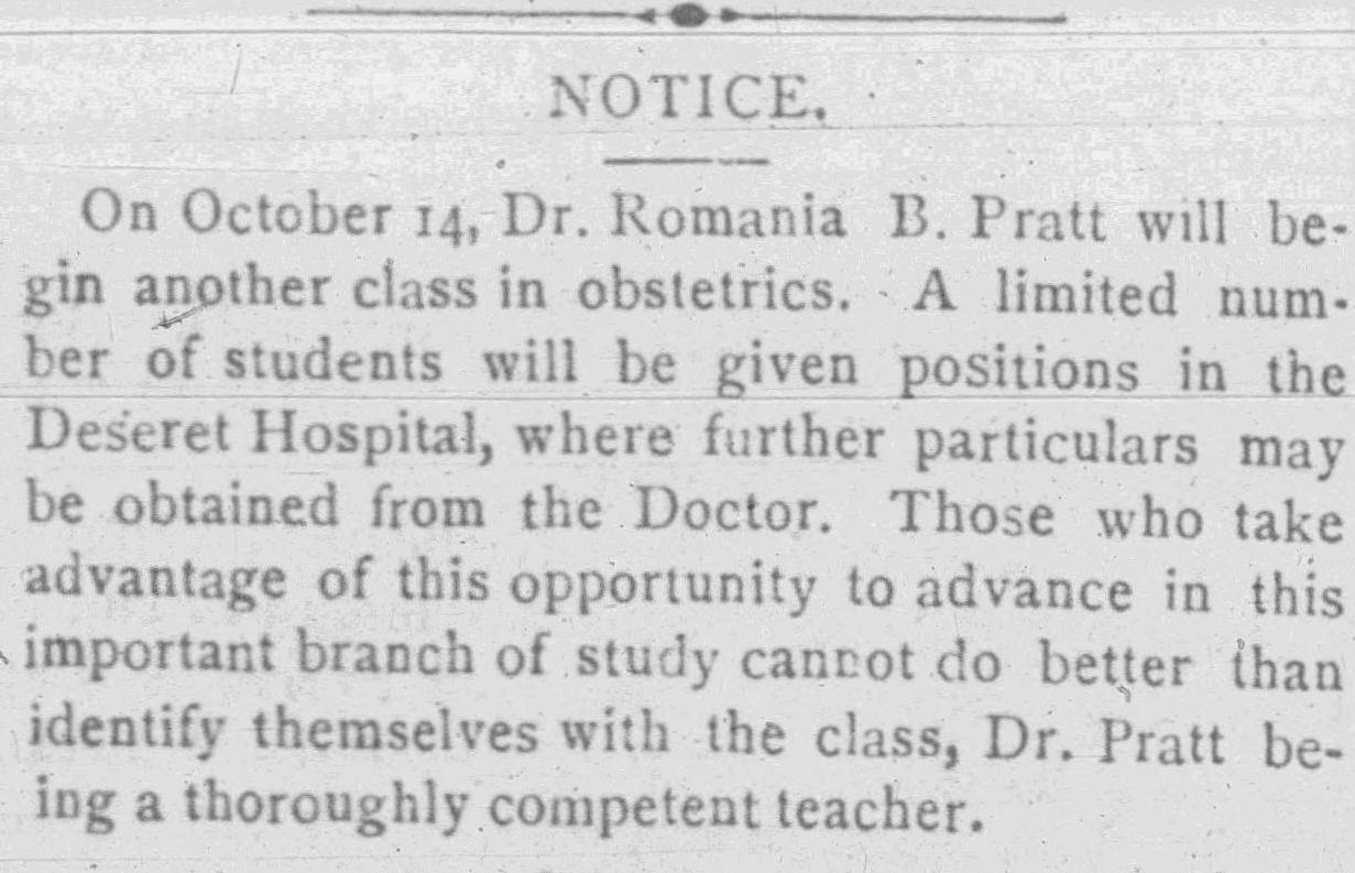 An advertisement by from the 1890-10-01 issue of the Woman's Exponent